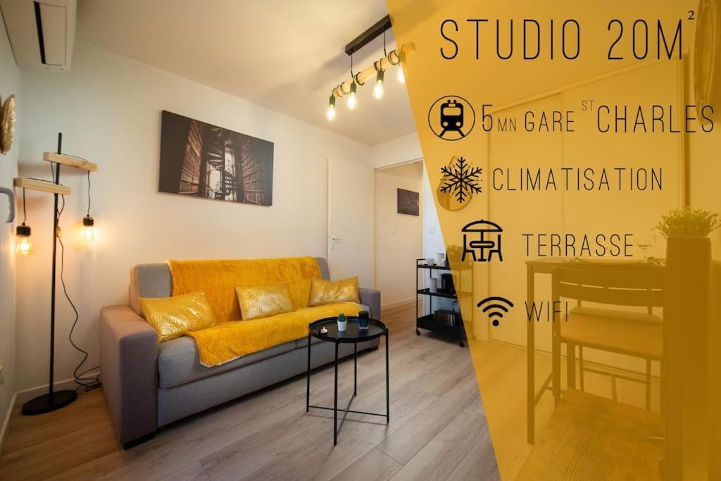 Appartement Climatise Terrasse Parking Gare St Charles Marsiglia Esterno foto